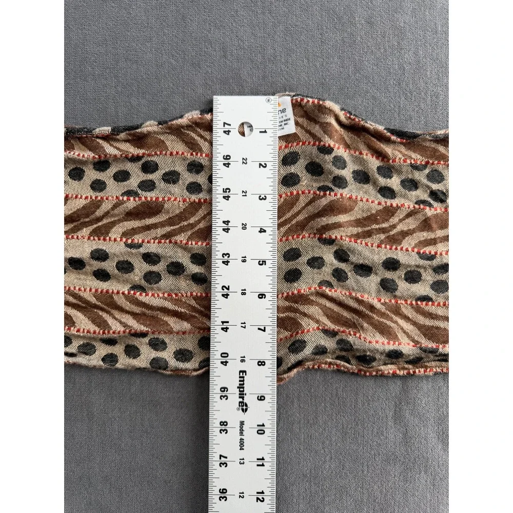 Liz Claiborne Scarf Womens OS Brown Black Eclectic Bohemian Neutral Artsy Soft‎